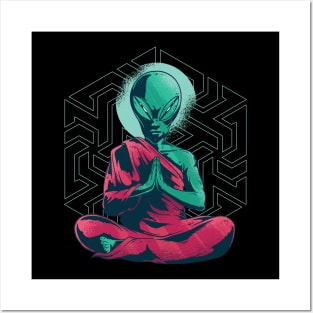 Alien Yoga Posters and Art